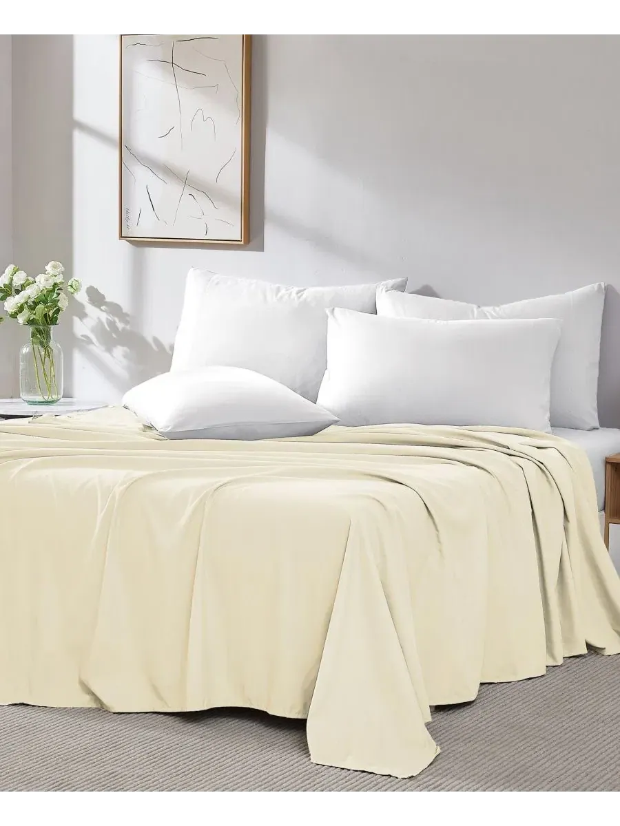 Комплект из 2 простыней Vilano Premium Ultra Soft, Twin XL Southshore Fine Linens — изображение 3 из 5, бежевый