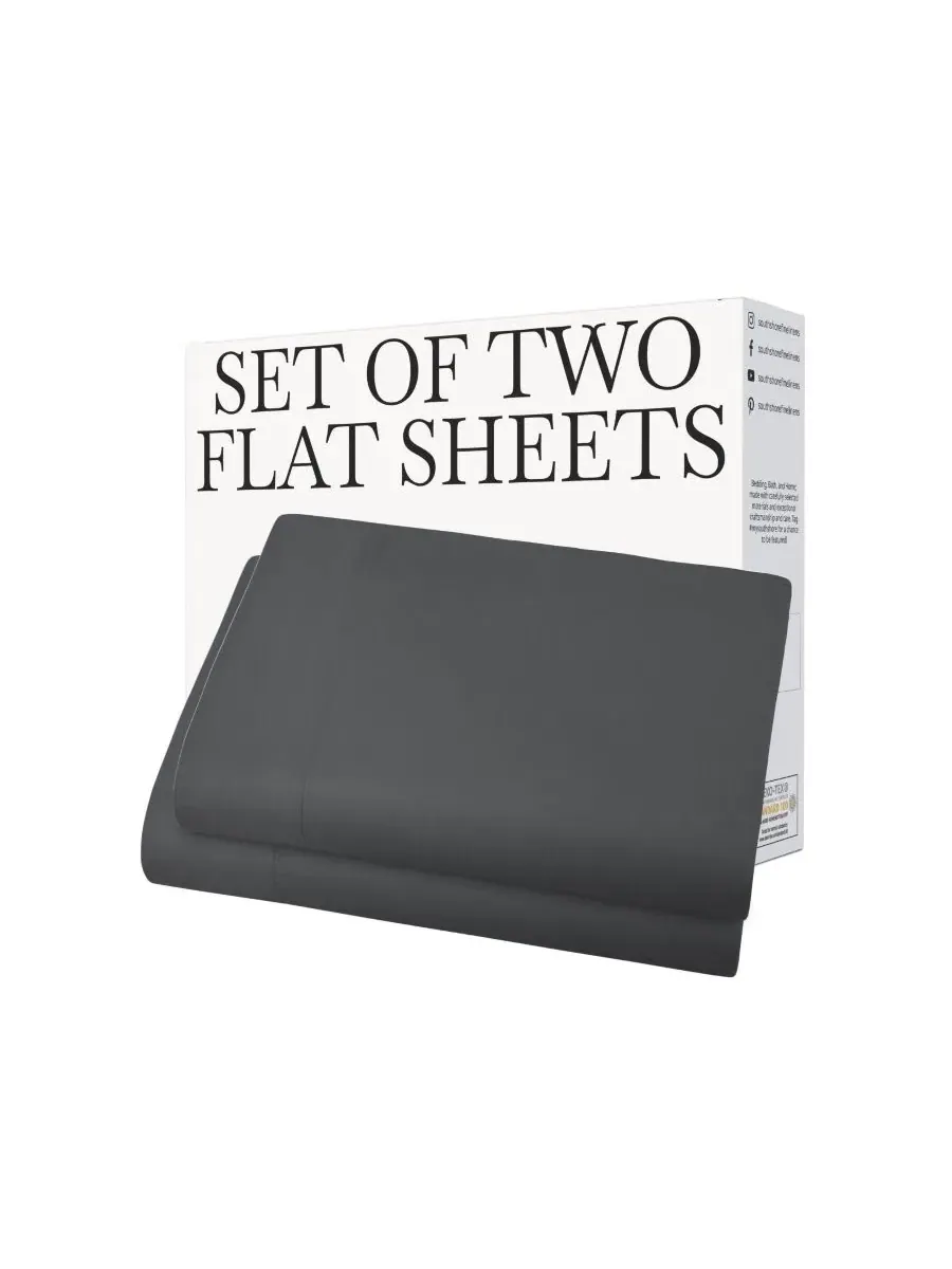 Простыня плоская 2 шт., Twin XL Southshore Fine Linens — изображение 4 из 5, темный серый