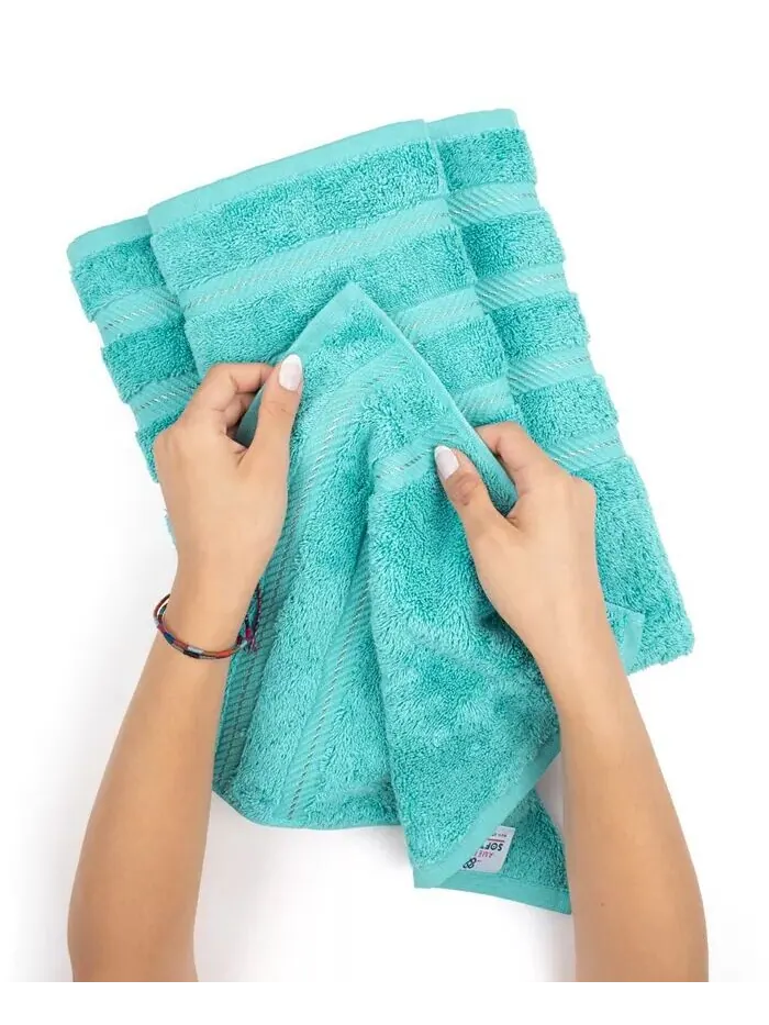 Большое банное полотенце American Soft Linen Edison Luxury из 100% турецкого хлопка — изображение 3 из 5, синий
