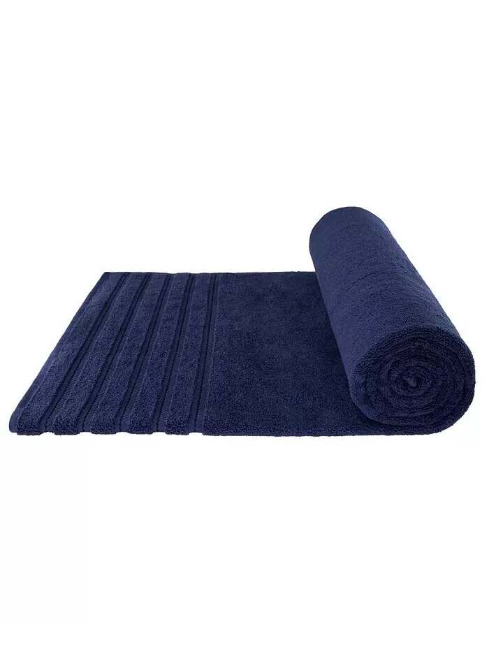 Большое банное полотенце American Soft Linen Edison Luxury из 100% турецкого хлопка — изображение 5 из 5, темно-синий