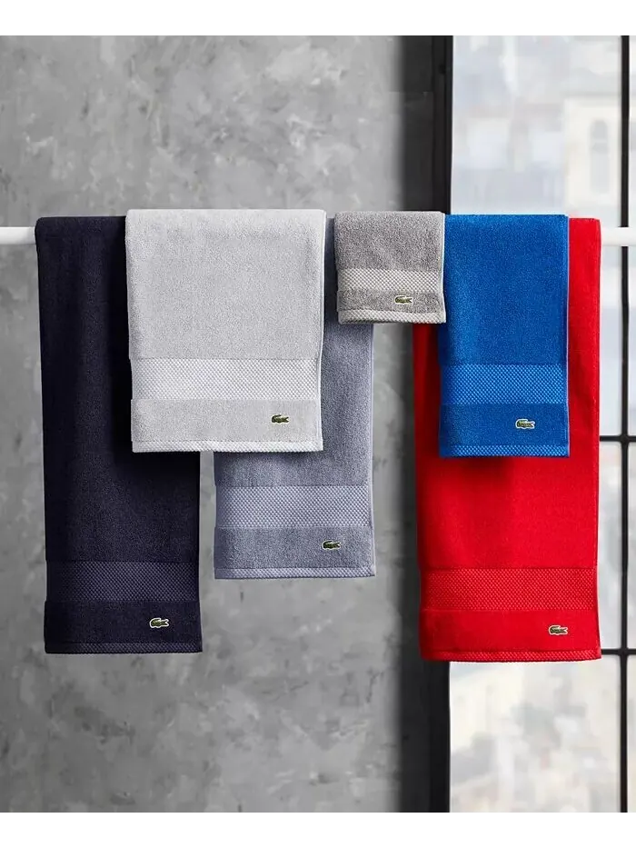 Набор полотенец Lacoste Home Lacoste Heritage Supima антимикробных хлопковых, 6 шт — изображение 6 из 12, джинсовый синий