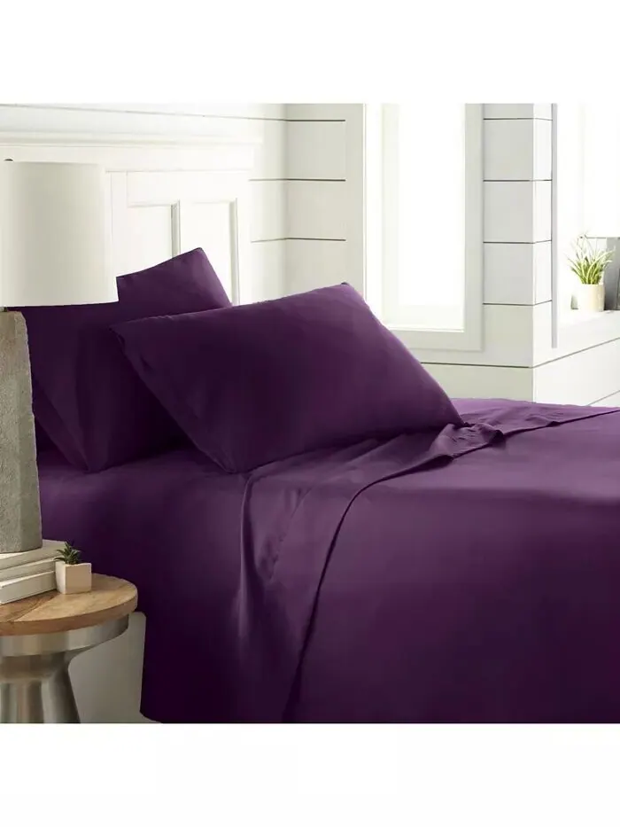 Ультрамягкие комплекты простыней Chic Solids из 4 предметов Southshore Fine Linens — изображение 4 из 7, серый
