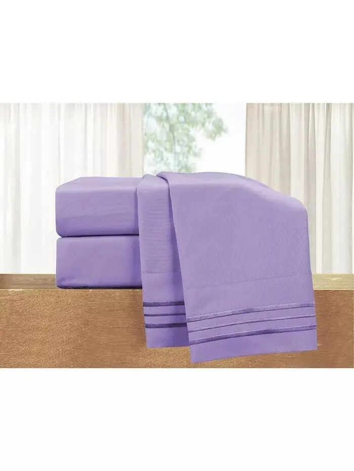 Роскошные наборы мягких однотонных простыней Elegant Comfort — изображение 7 из 9, фиолетовый