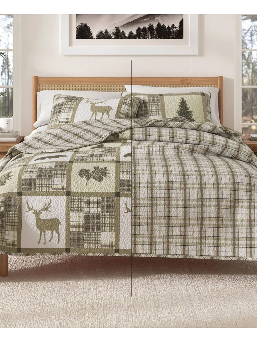 Комплект постельного белья Rustic Lodge All-Season из 3 предметов Linery & Co, цвет stonehurst — изображение 5 из 10