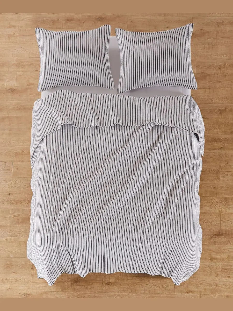 Двусторонний комплект постельного белья Tobago Stripe, 2 предмета, размер Twin/Twin XL Levtex — изображение 5 из 5, черный