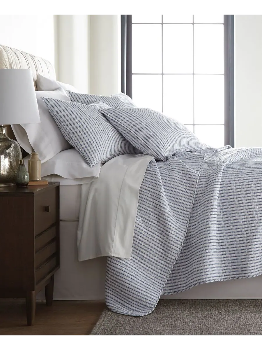 Двусторонний комплект постельного белья Tobago Stripe, 2 предмета, размер Twin/Twin XL Levtex — изображение 1 из 5, синий