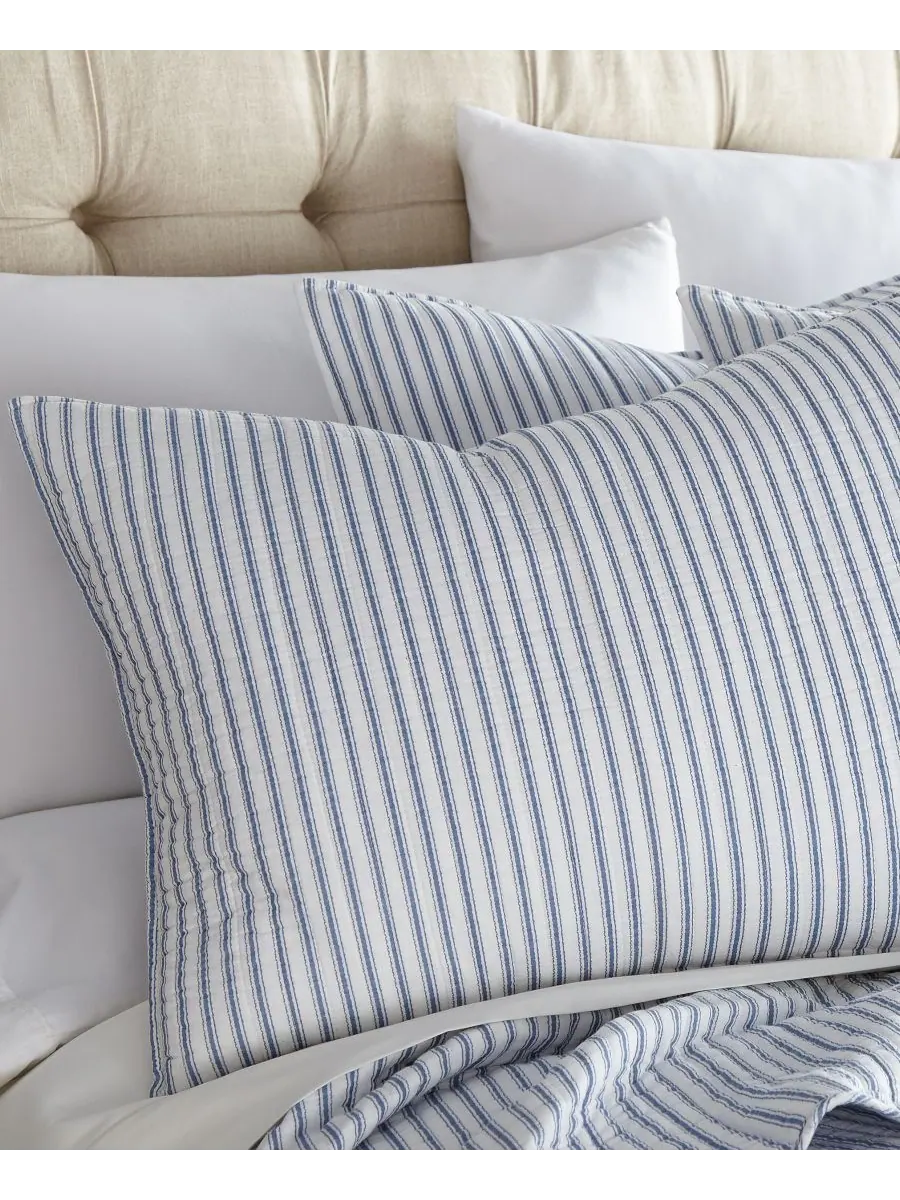 Двусторонний комплект постельного белья Tobago Stripe, 2 предмета, размер Twin/Twin XL Levtex — изображение 2 из 5, синий