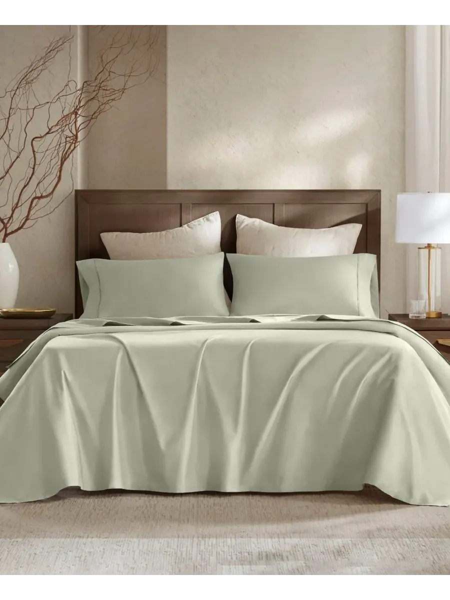 Комплект постельного белья из 4 предметов, сатин, хлопок, плотность ткани 400 нитей, размер King