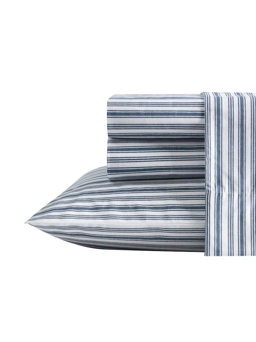 Комплект постельного белья coleridge stripe из хлопкового перкаля, 4 предмета, размер king. Nautica