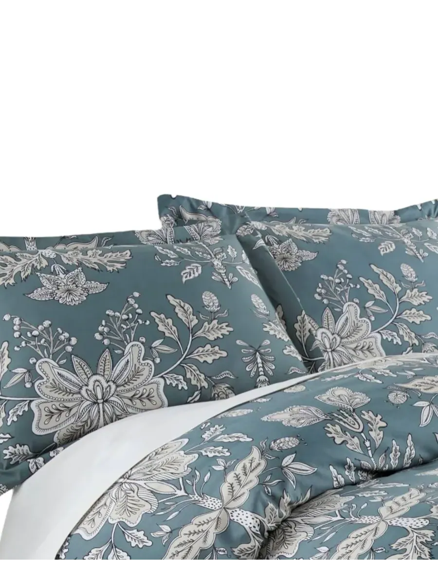 Комплект постельного белья Vintage-Like Garden из 3 предметов, размер King Southshore Fine Linens — изображение 2 из 5, синий