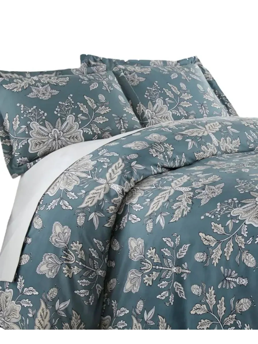 Комплект постельного белья Vintage-Like Garden из 3 предметов, размер King Southshore Fine Linens — изображение 3 из 5, синий