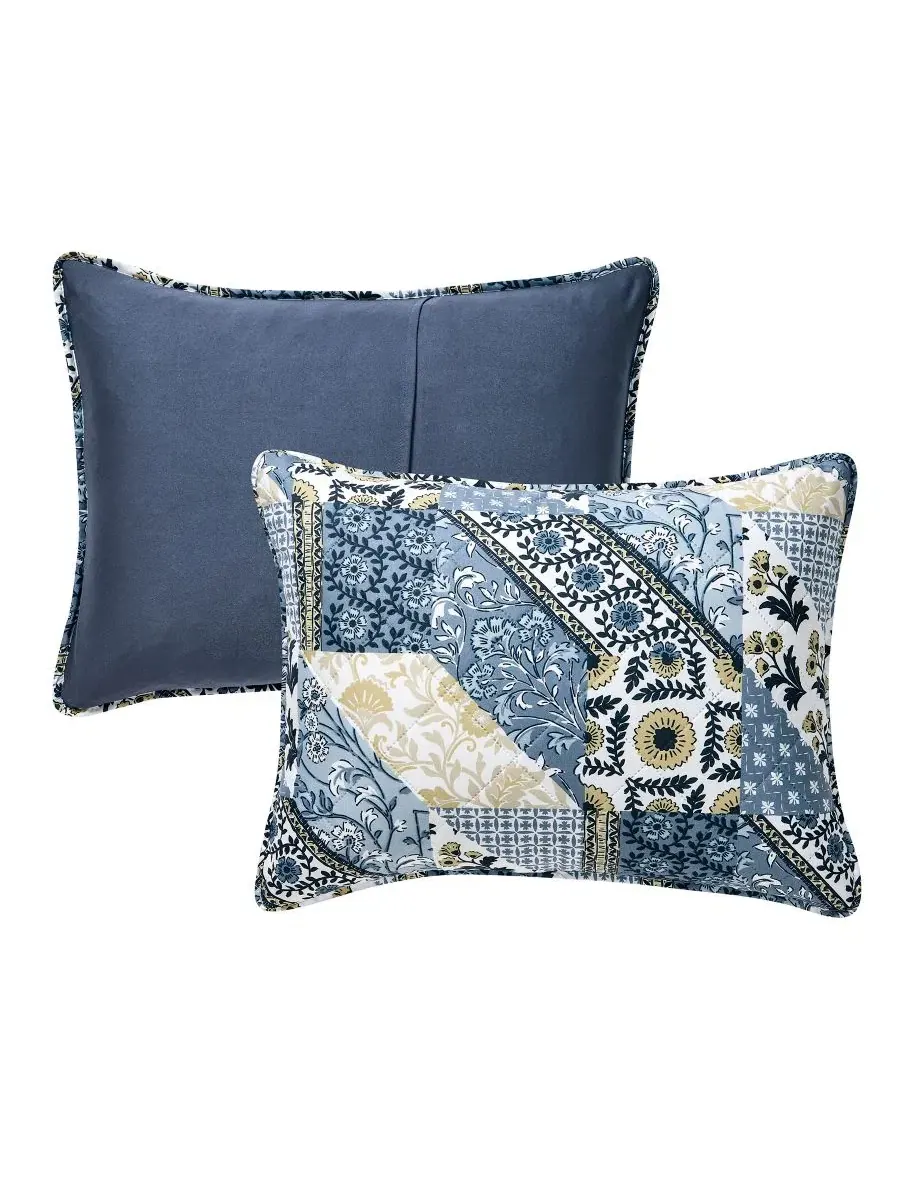 Покрывало Joel Patchwork King с наволочками VCNY Home — изображение 5 из 5, синий