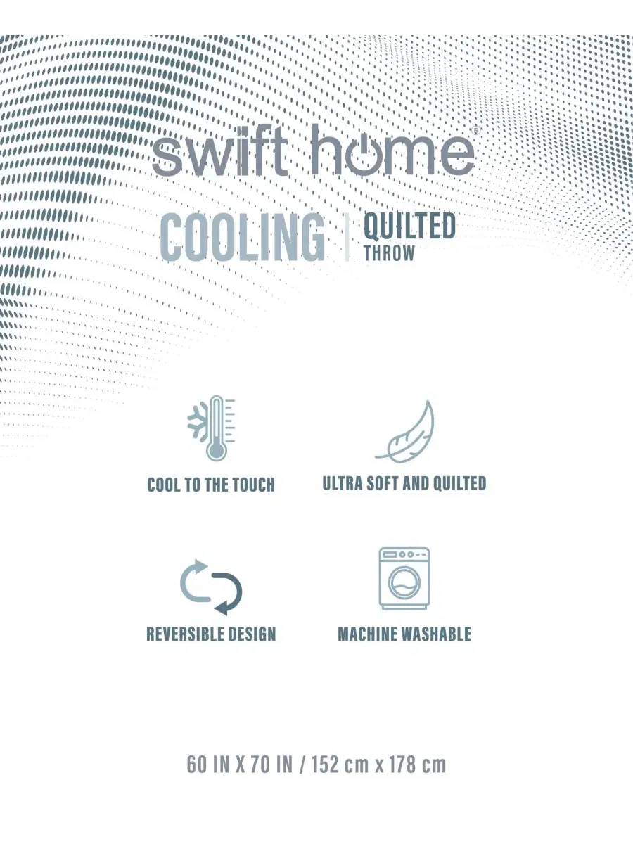 Плед двусторонний Cooling Touch Reversible Throw, 150 x 178 см Swift Home — изображение 5 из 6, розовый