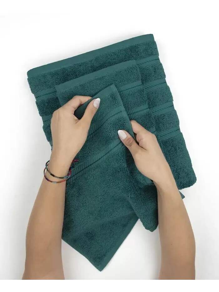 Набор полотенец для рук American Soft Linen Edison из 100% турецкого хлопка, 4 шт — изображение 3 из 5, синий