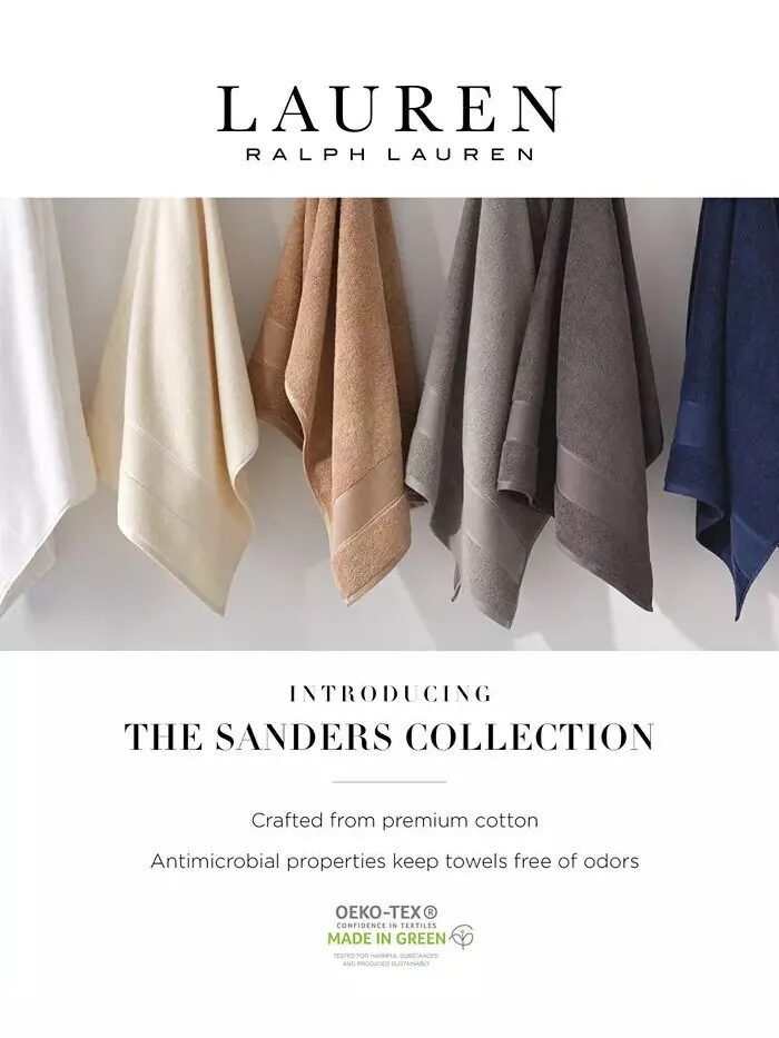 Банное полотенце Lauren Ralph Lauren махровое — изображение 5 из 5, серый