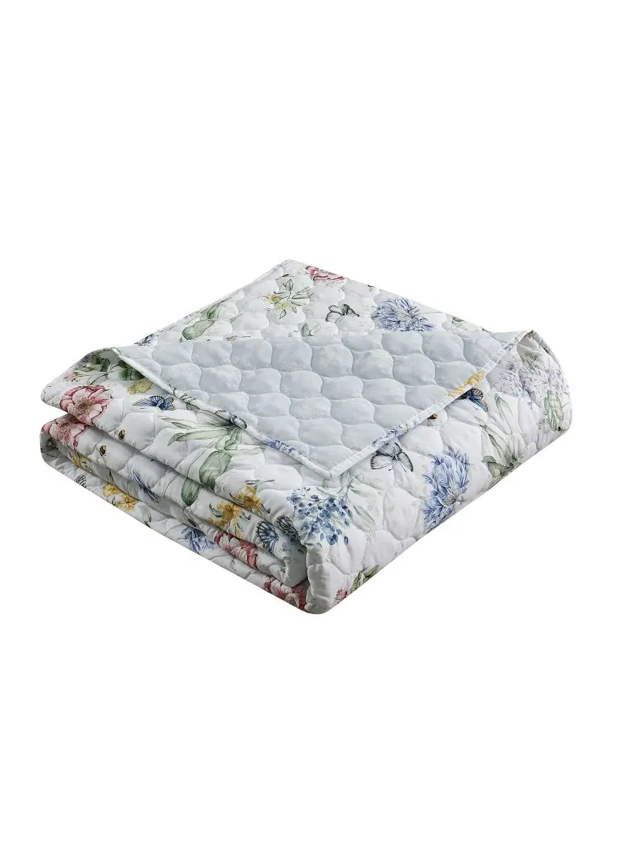 Комплект стеганого покрывала с наволочкой Butterfly Meadow Twin Lenox — изображение 7 из 7, мульти