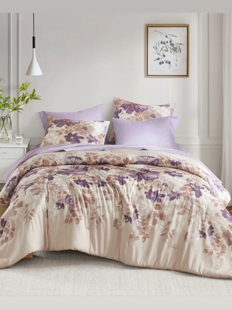 Комплект постельного белья Luna Floral, 7 предметов, размер King Madison Park Essentials — изображение 1 из 10, тауп