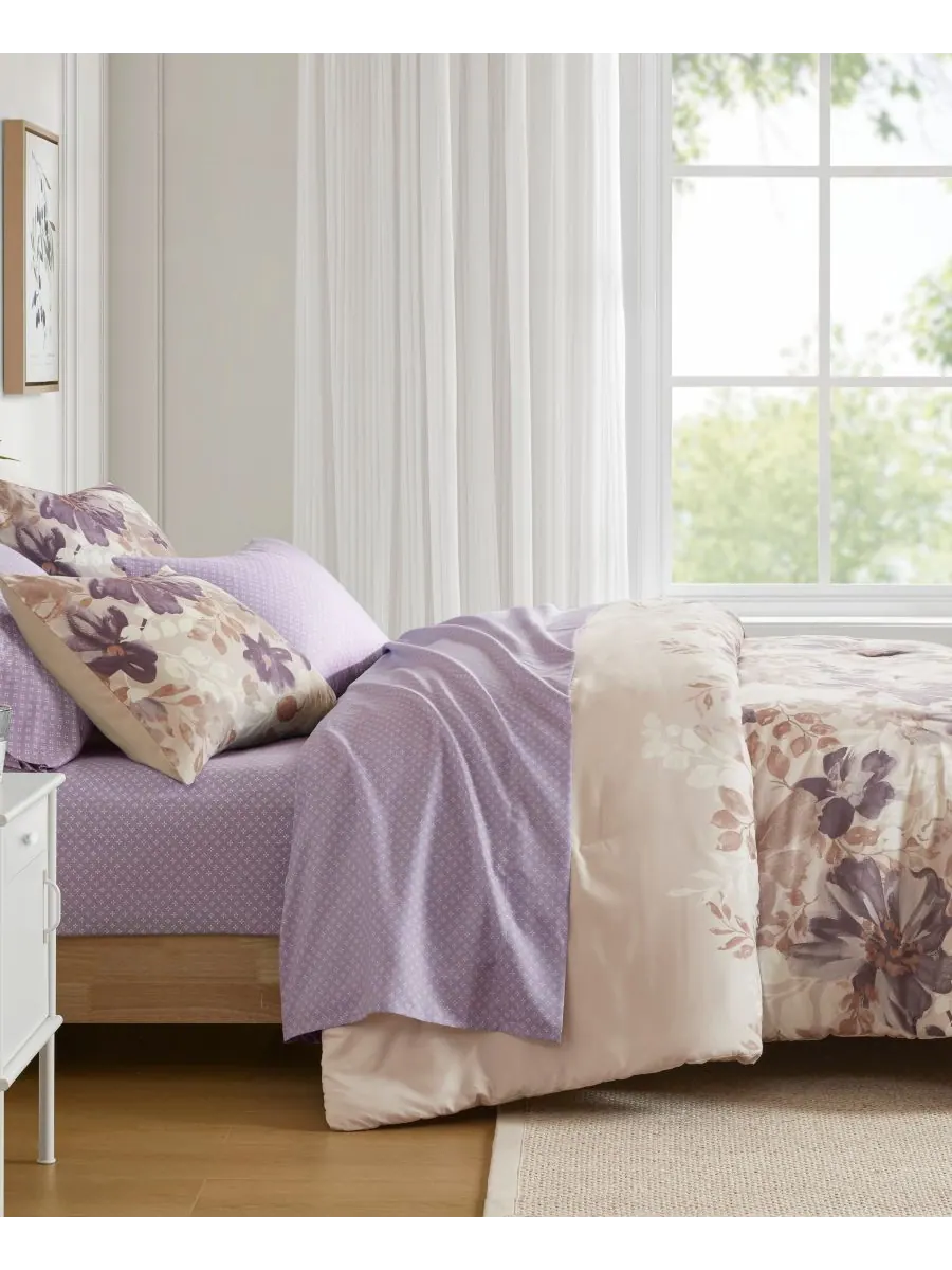 Комплект постельного белья Luna Floral, 7 предметов, размер King Madison Park Essentials — изображение 4 из 10, тауп