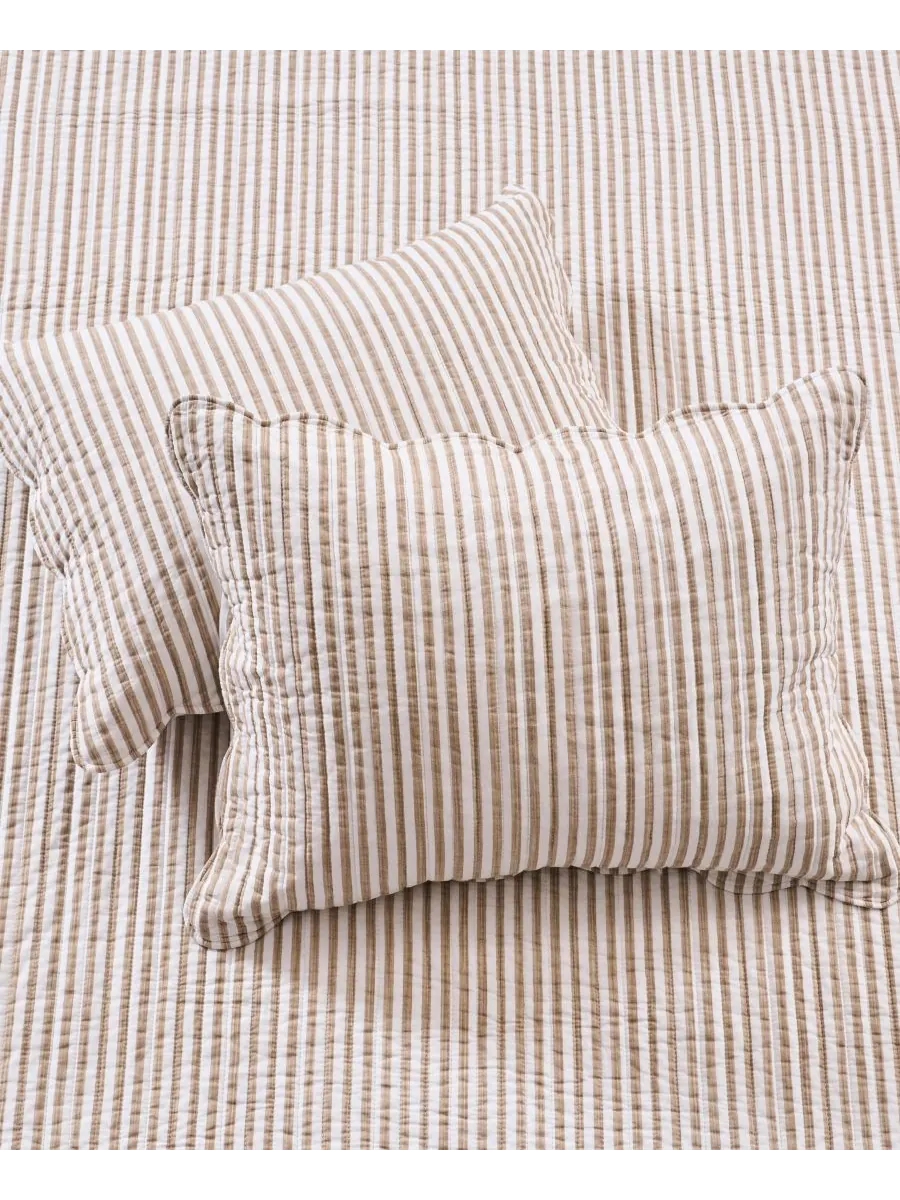 Двусторонний комплект постельного белья Martha Stripe, 2 предмета, размер Twin/Twin XL Levtex — изображение 4 из 6, тауп