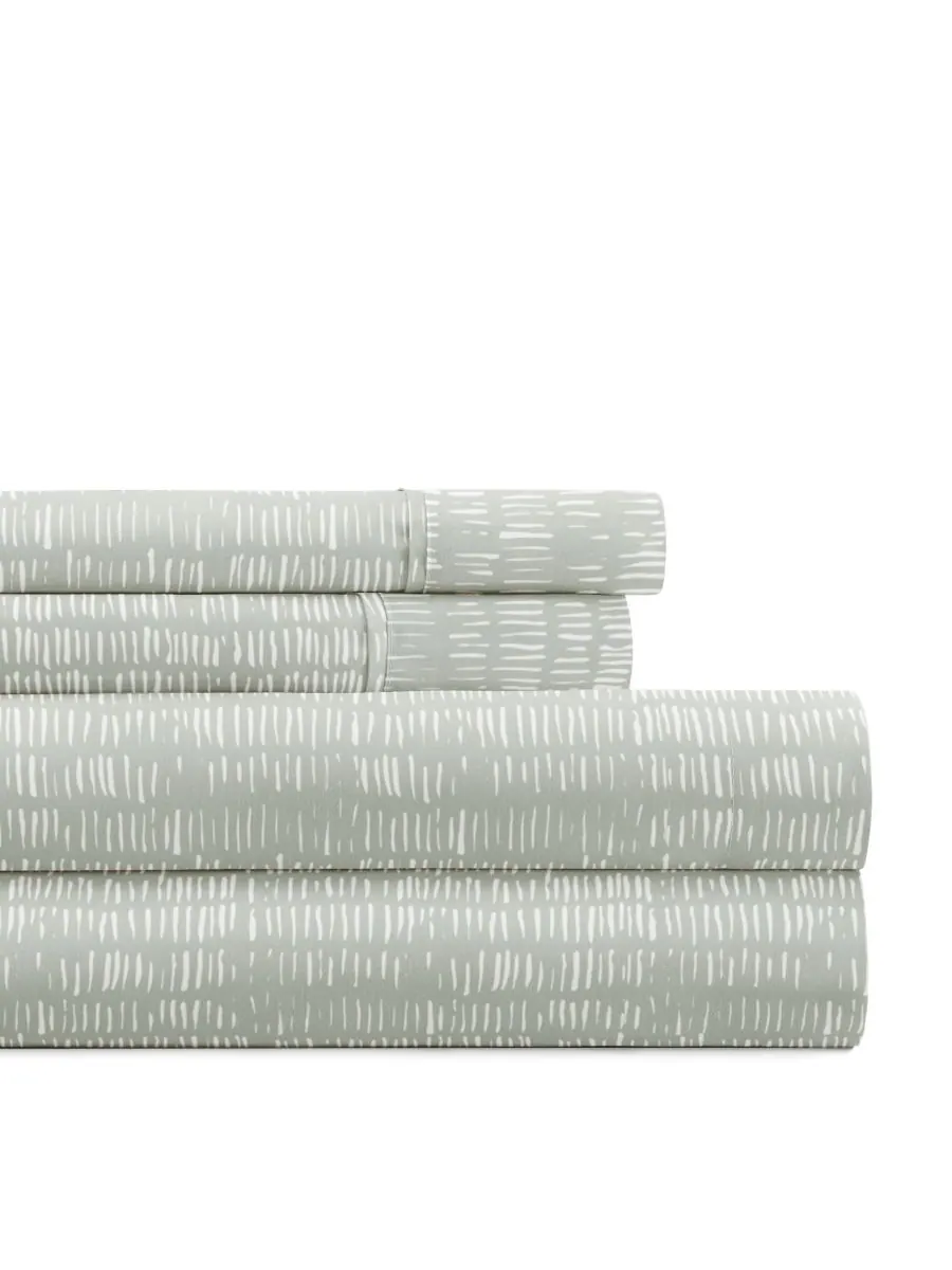 Комплект постельного белья Soft Lines из 4 предметов, размер Full ienjoy Home — изображение 2 из 4, зеленый