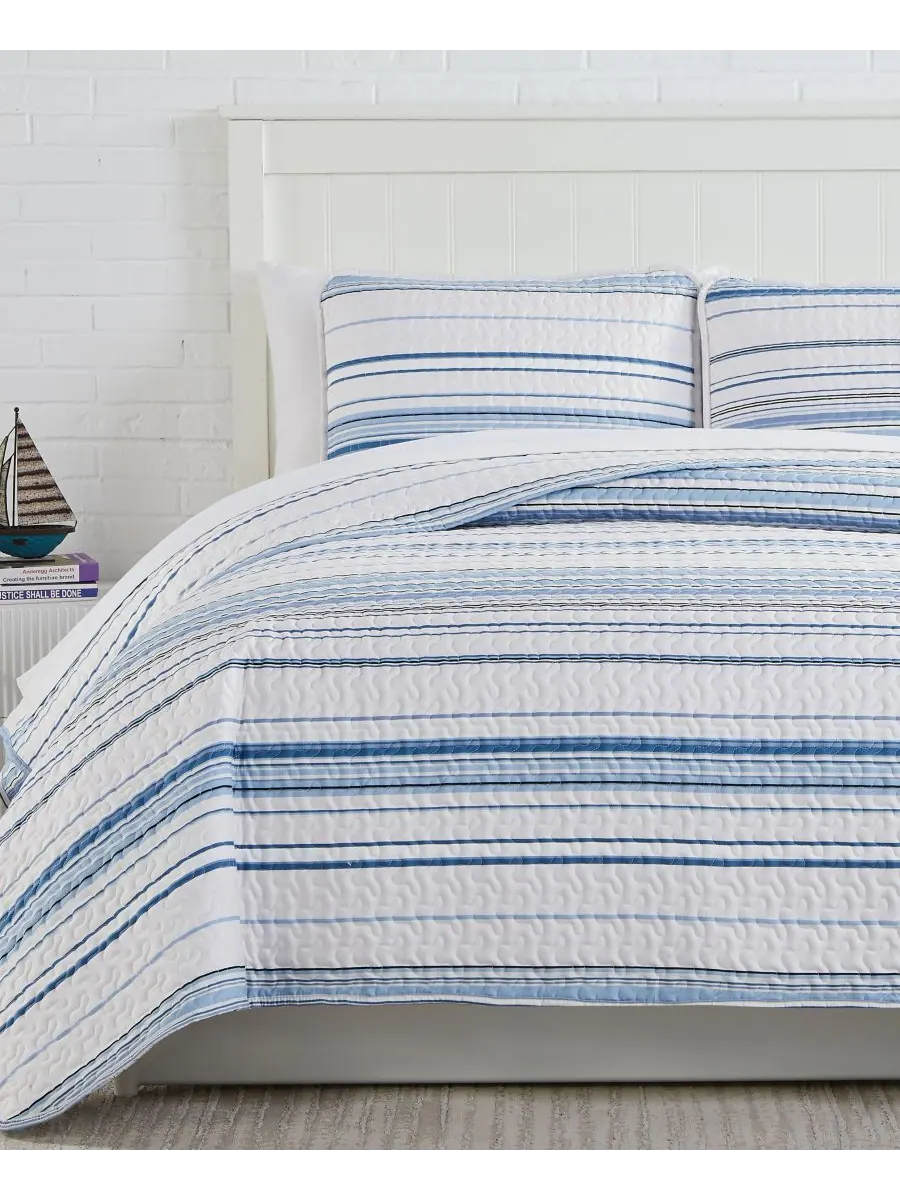 Комплект постельного белья Southshore Stripe из 3 предметов, размер Full/Queen Southshore Fine — изображение 1 из 4, синий