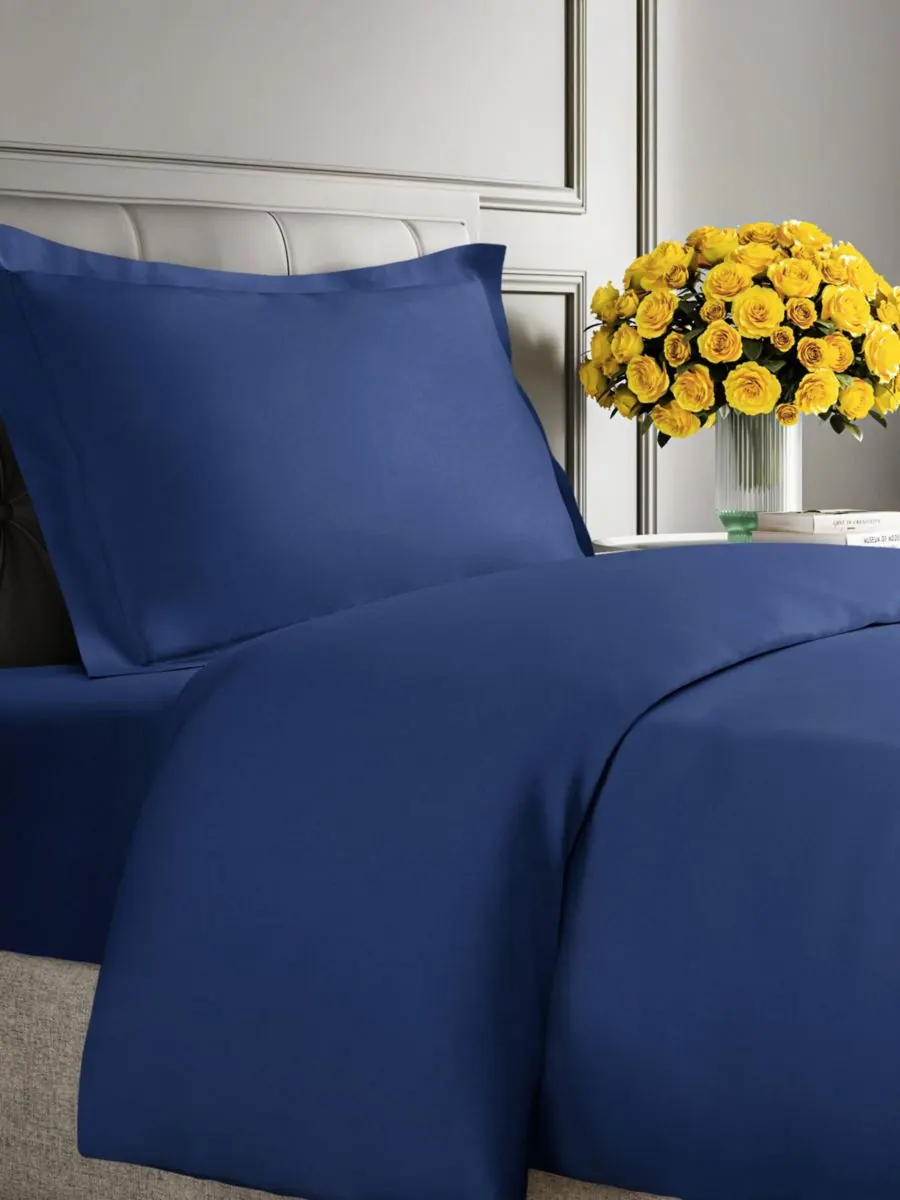 Плед из микроплюша с флисовой подкладкой CGK Unlimited, Navy blue, Twin — синий