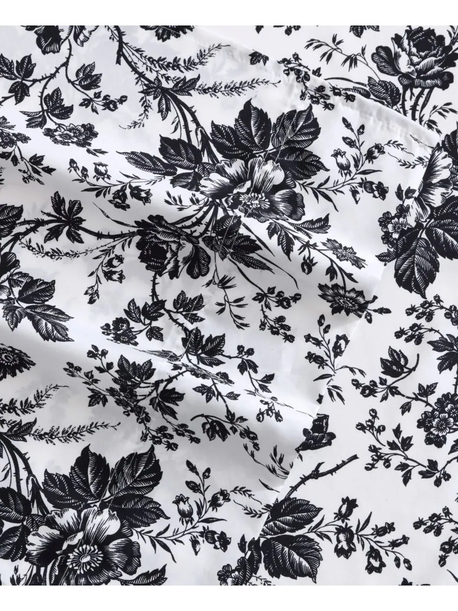 Комплект постельного белья из микрофибры с принтом, 3 предмета, размер Twin XL Betsey Johnson — изображение 4 из 10, черный