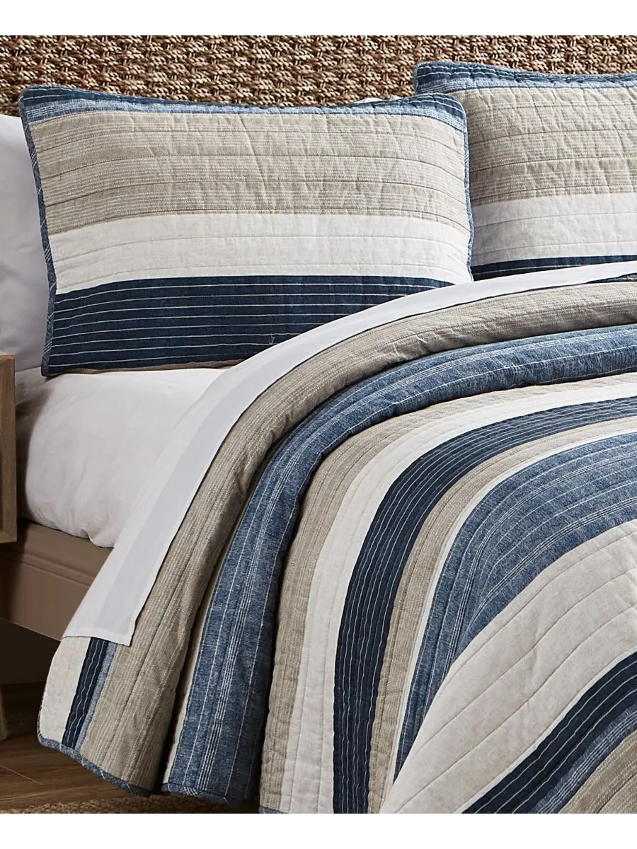 Комплект постельного белья ridgeport blue из хлопка, двусторонний, 3 предмета, размер king. Nautica — изображение 4 из 8