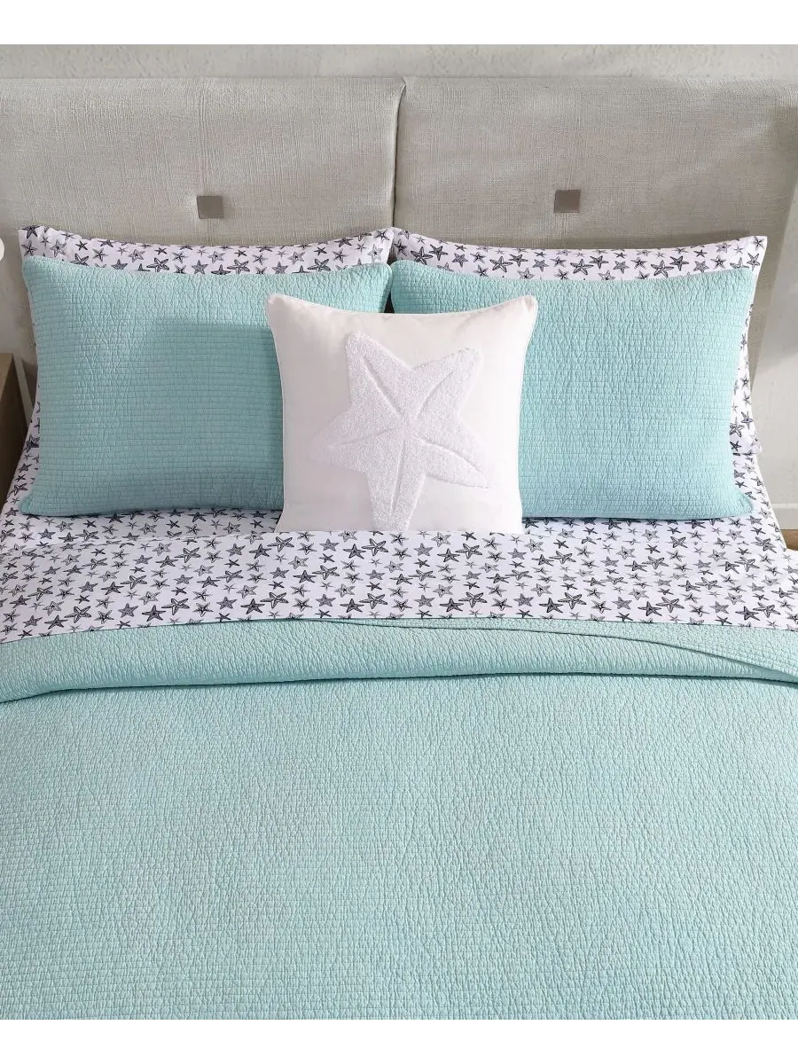 Комплект постельного белья Seashore Stitch из хлопка, двусторонний, 3 предмета, размер Full/Queen — изображение 3 из 7