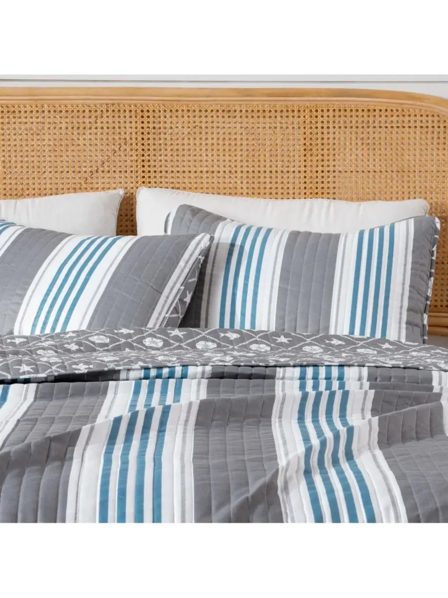 Комплект постельного белья из микрофибры Coastal с наволочками Linery & Co, Coastal Stripe, размер — изображение 2 из 6
