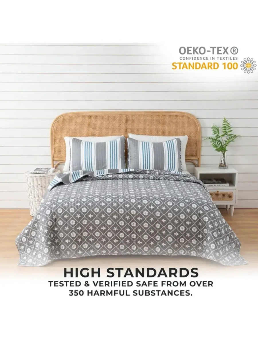 Комплект постельного белья из микрофибры Coastal с наволочками Linery & Co, Coastal Stripe, размер — изображение 6 из 6