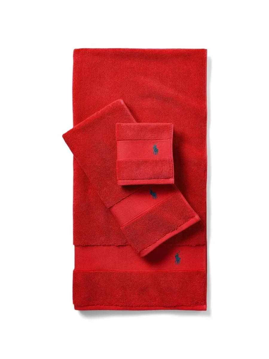 Хлопковая простыня для тела игрока в поло, 183 x 81 см Polo Ralph Lauren — изображение 3 из 4, красный