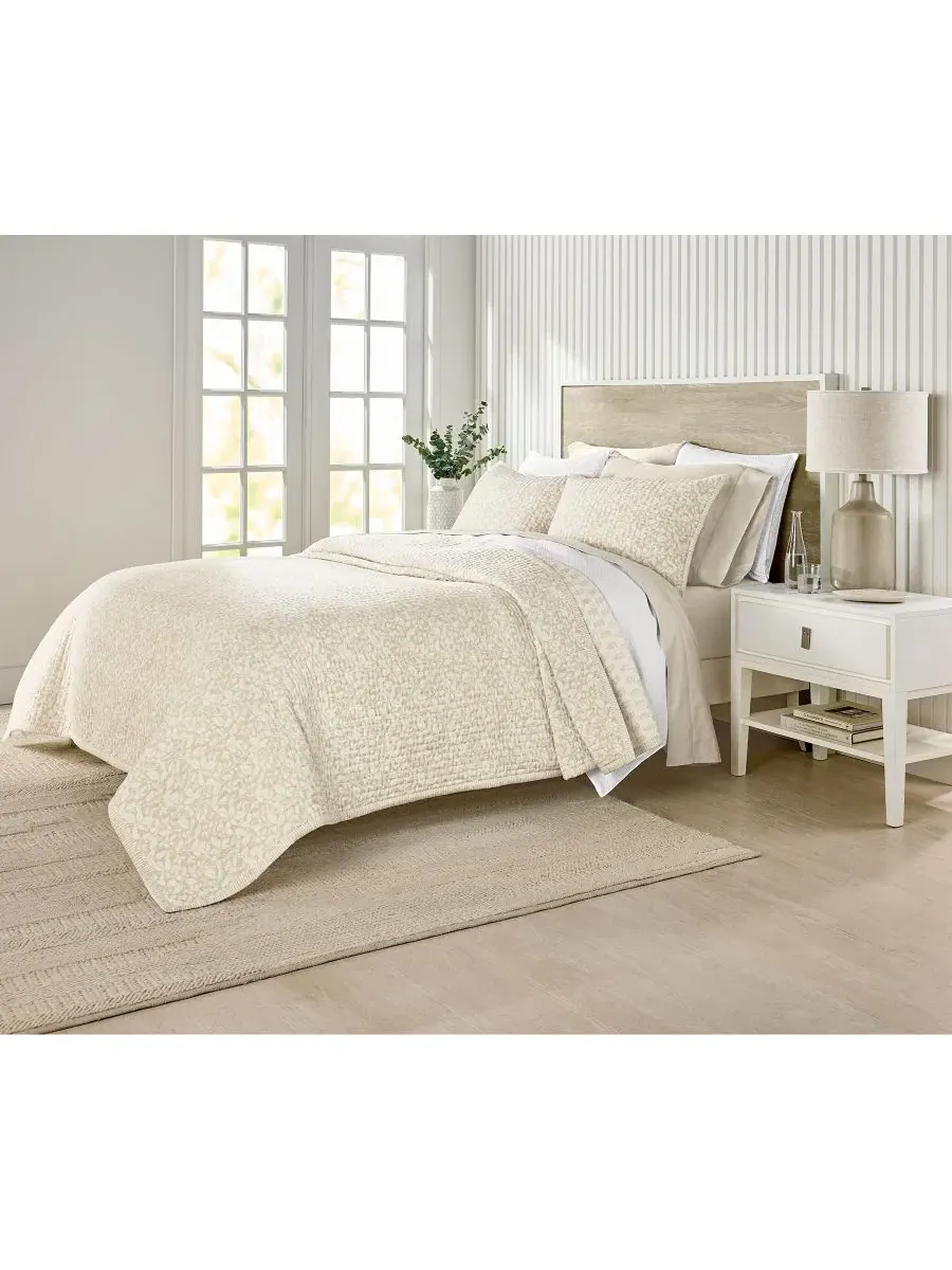 Комплект стеганых покрывал Leaf Silhouette Oat, King Charter Club — изображение 5 из 6, овсяный