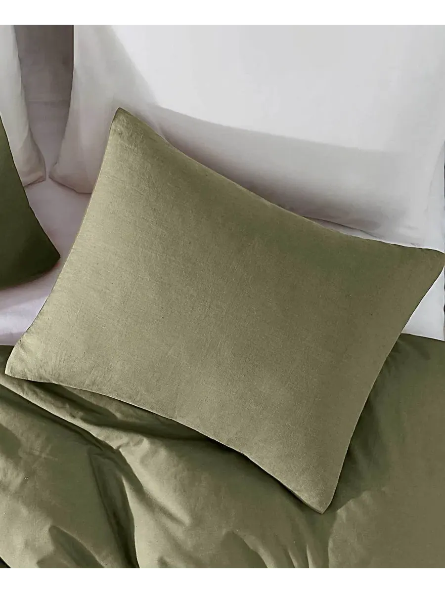 Комплект пододеяльников Logan Cotton 4-Piece King Riverbrook Home — изображение 5 из 7, зеленый