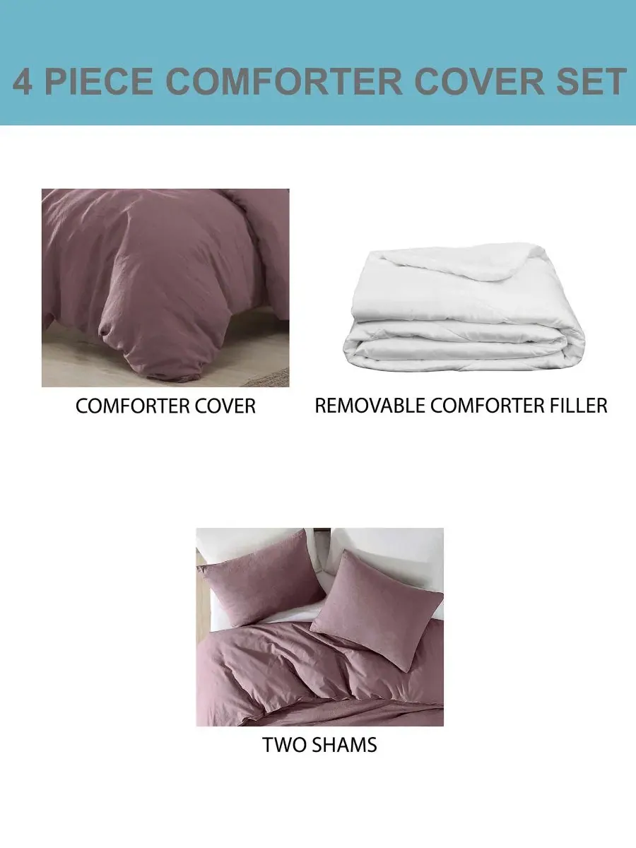 Комплект пододеяльников Logan Cotton 4-Piece King Riverbrook Home — изображение 7 из 7, фиг