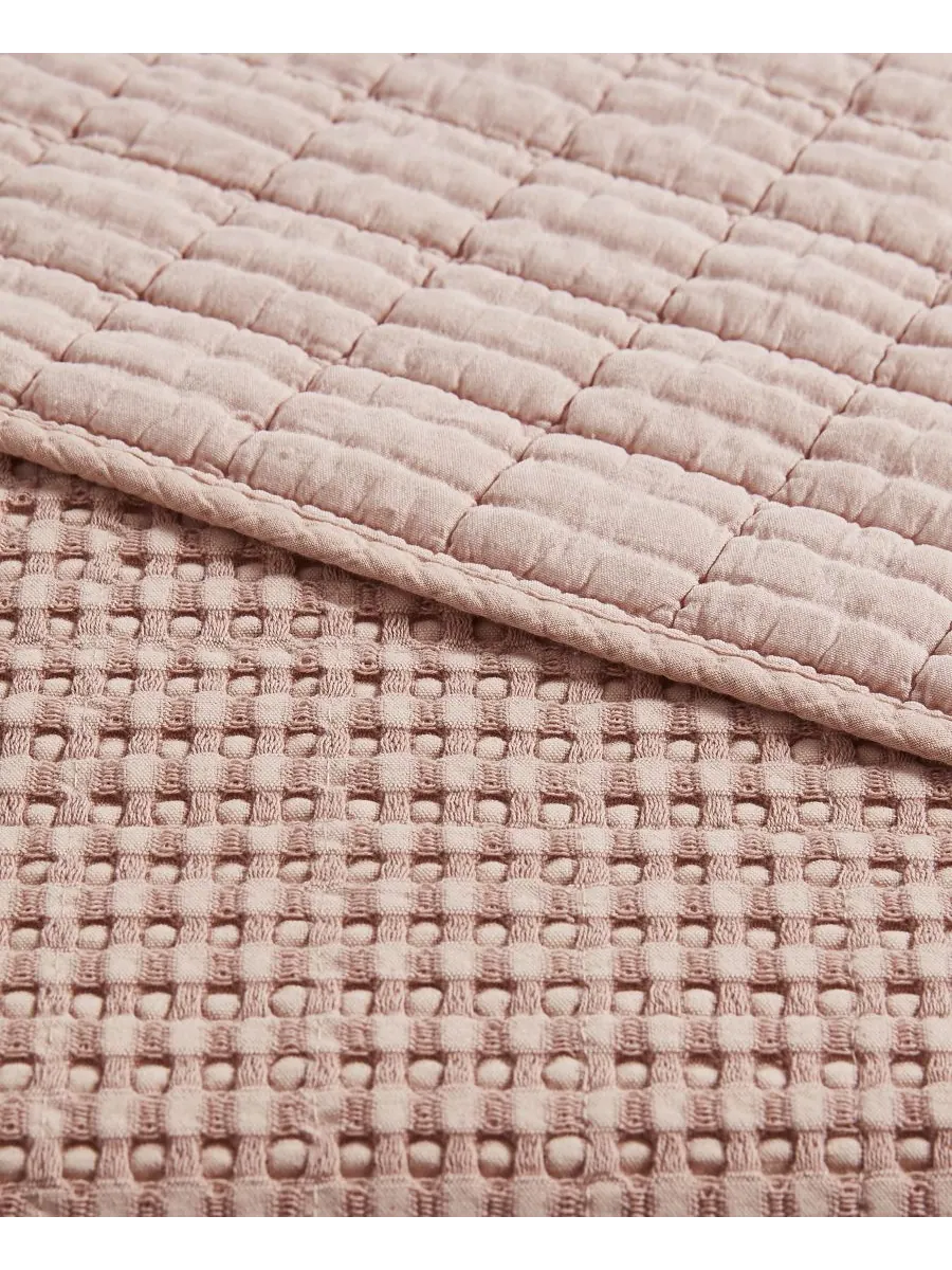 Комплект постельного белья Mills Waffle Classic из 2 предметов, размер Twin Levtex — изображение 3 из 3, пудровый розовый