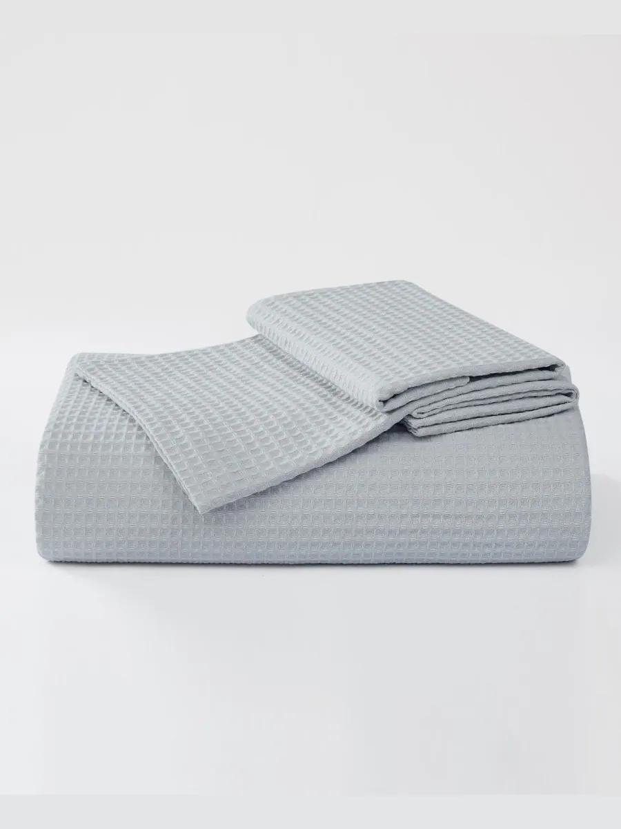 Комплект постельного белья Heritage Cotton Waffle, 3 предмета, размер King Cannon — изображение 6 из 6, серый