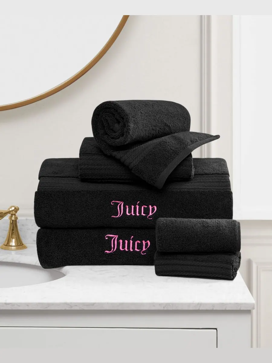 Набор банных полотенец Alyssa Cotton, 6 предметов Juicy Couture — изображение 1 из 6, черный