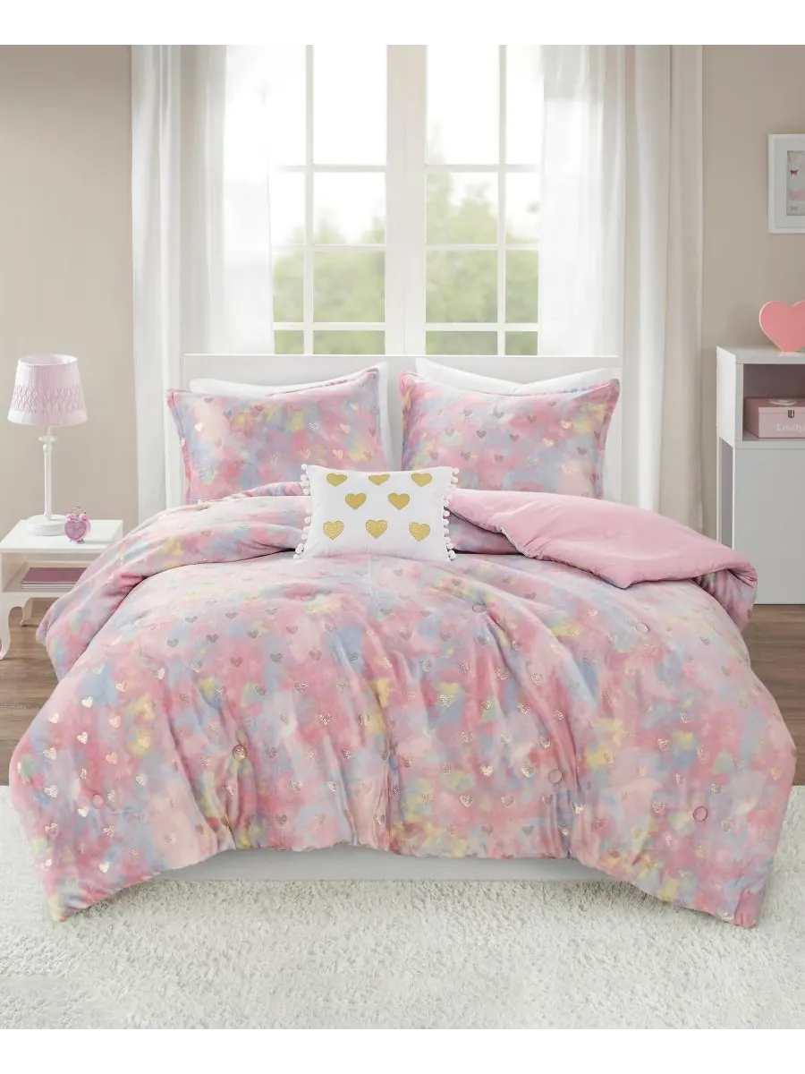 Комплект постельного белья Rosalie Metallic Heart из 4 предметов, размер Full/Queen Intelligent