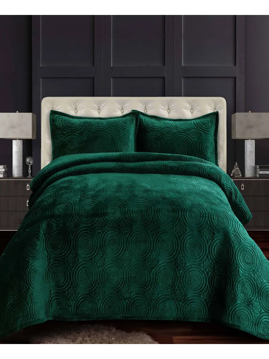 Комплект постельного белья Capri Medallion Velvet Oversized Solid из 3 предметов, размер King
