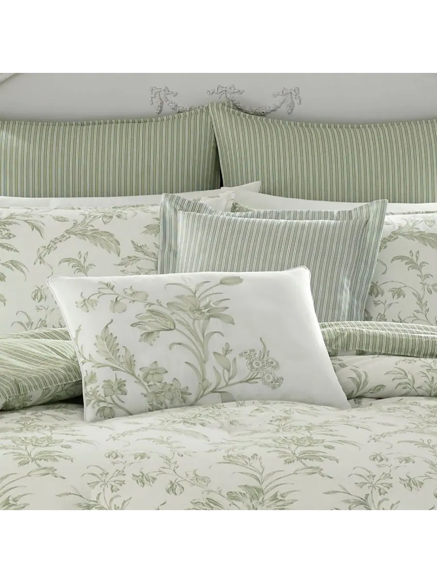 Двусторонний комплект постельного белья Natalie, 7 предметов, размер King Laura Ashley — изображение 2 из 3, зеленый