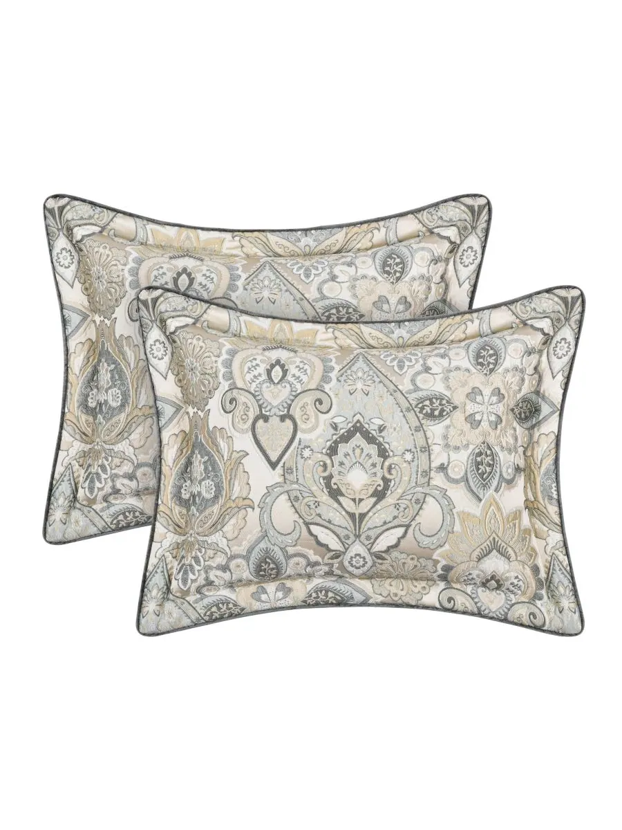 Комплект постельного белья Annabelle Damask из 4 предметов, размер Queen J Queen New York — изображение 5 из 5, голубой