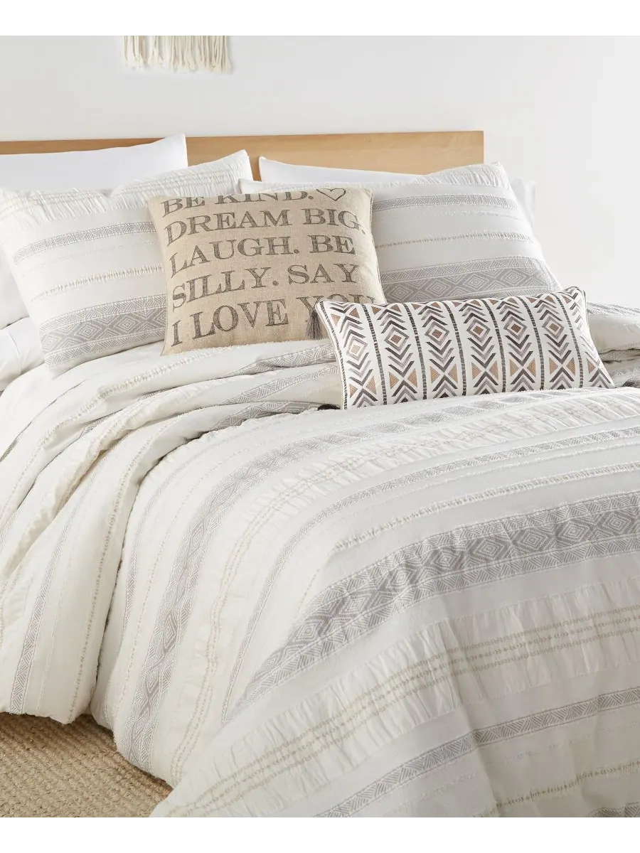 Комплект постельного белья pickford tribal stripe, 3 предмета, размер full/queen. Levtex — изображение 3 из 7, прозрачный