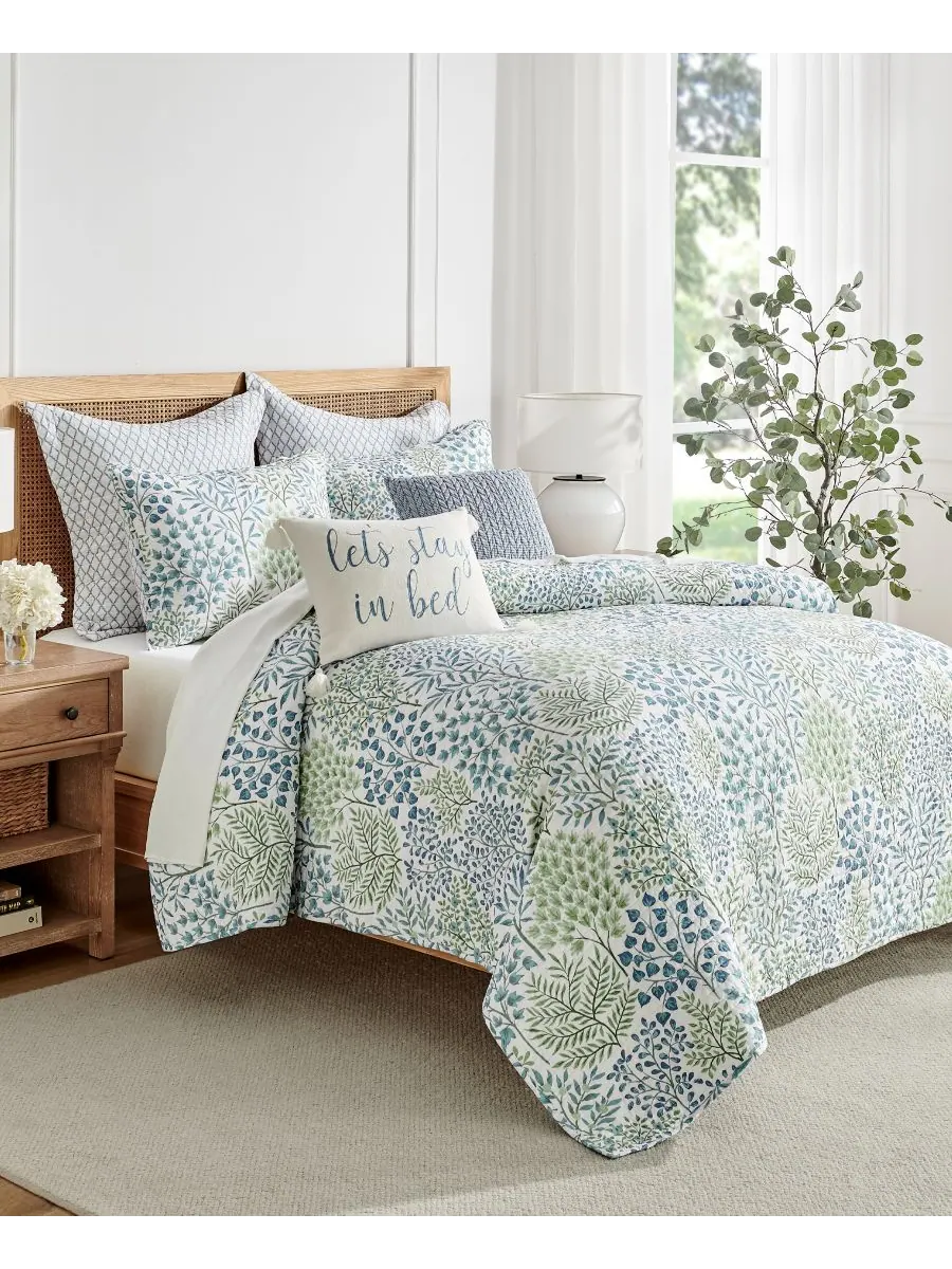 Двусторонний комплект постельного белья Английский лес из 3 предметов, размер Full/Queen Levtex — изображение 6 из 6, зеленый