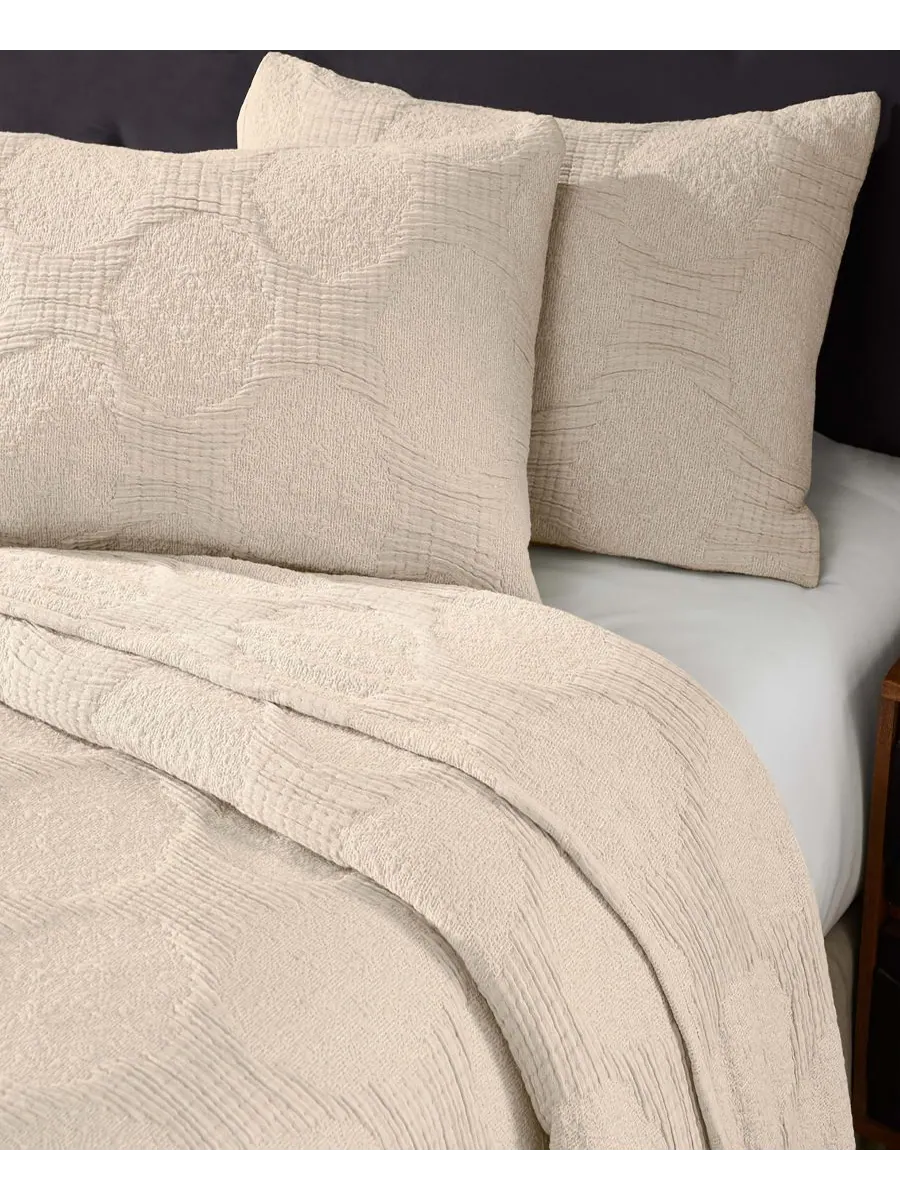 Комплект постельного белья Tanta Crinkle Woven из 3 предметов, размер Queen Superior — изображение 5 из 6, бежевый