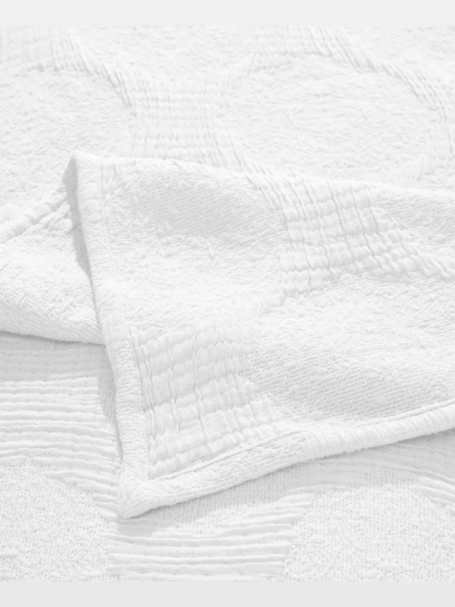 Комплект постельного белья Tanta Crinkle Woven из 3 предметов, размер Queen Superior — изображение 4 из 5, белый