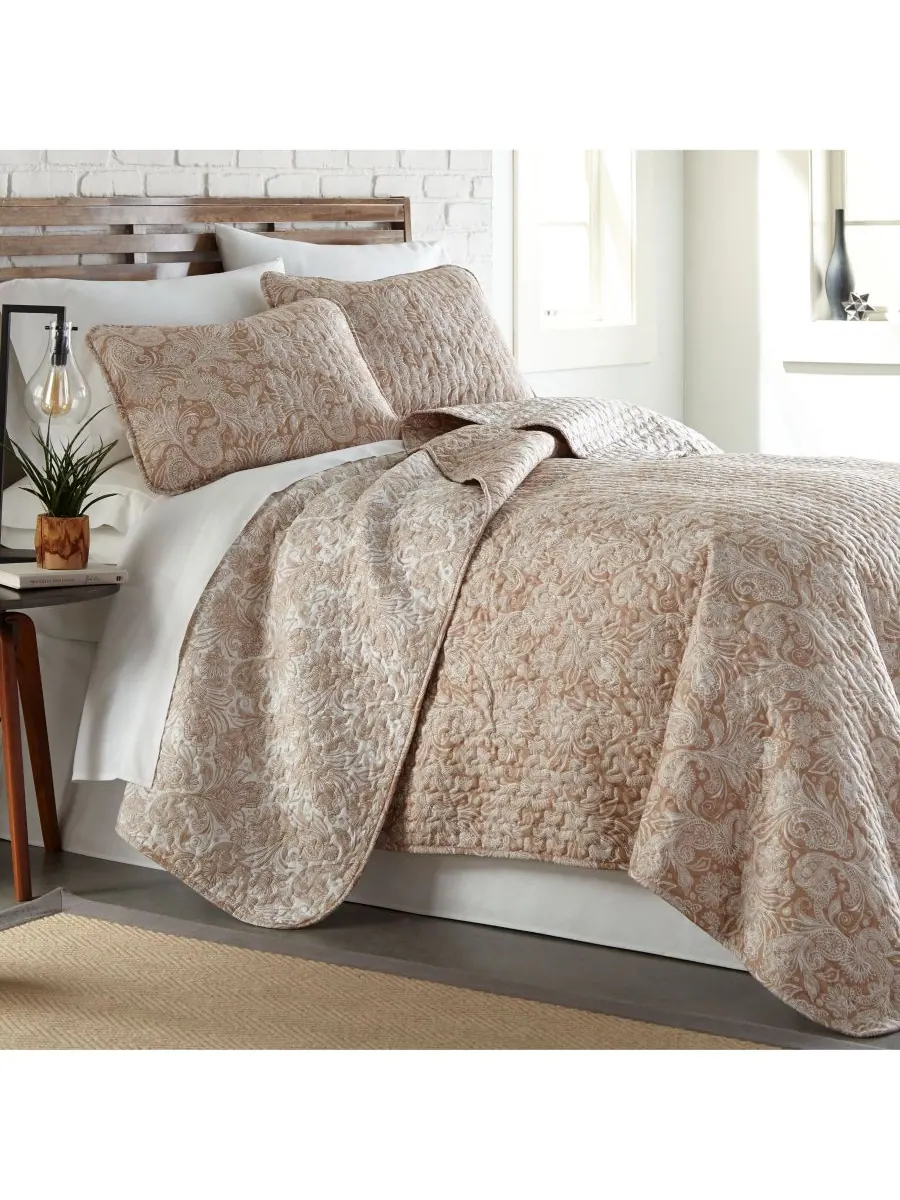 Комплект постельного белья Boho Perfect Paisley, легкий, двусторонний, размер Twin/Twin XL — изображение 1 из 5, тауп