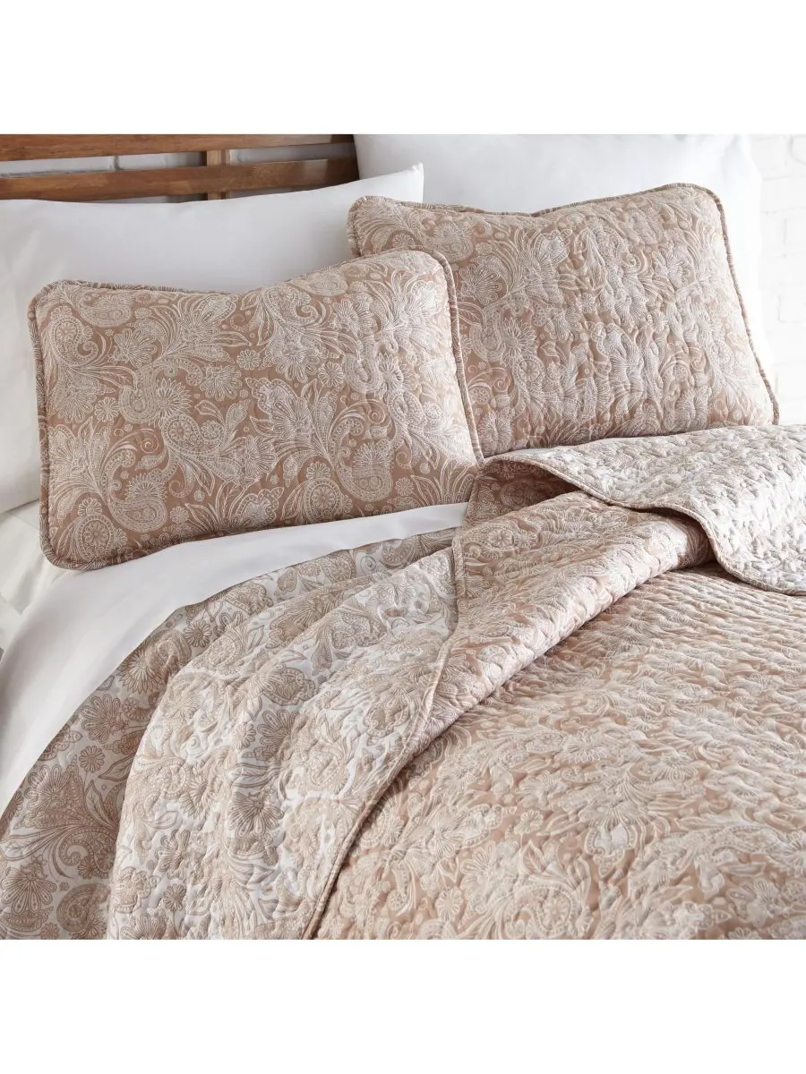 Комплект постельного белья Boho Perfect Paisley, легкий, двусторонний, размер Twin/Twin XL — изображение 2 из 5, тауп