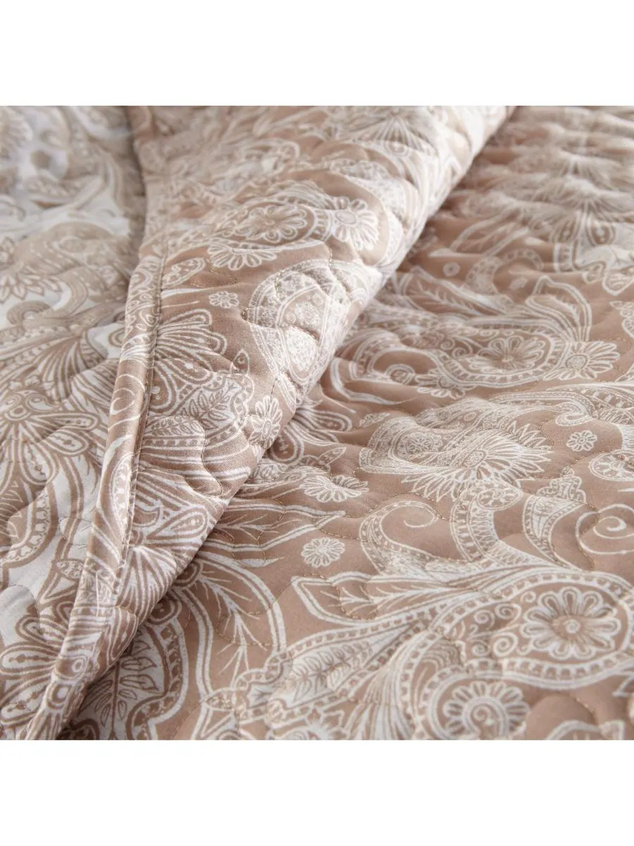 Комплект постельного белья Boho Perfect Paisley, легкий, двусторонний, размер Twin/Twin XL — изображение 3 из 5, тауп