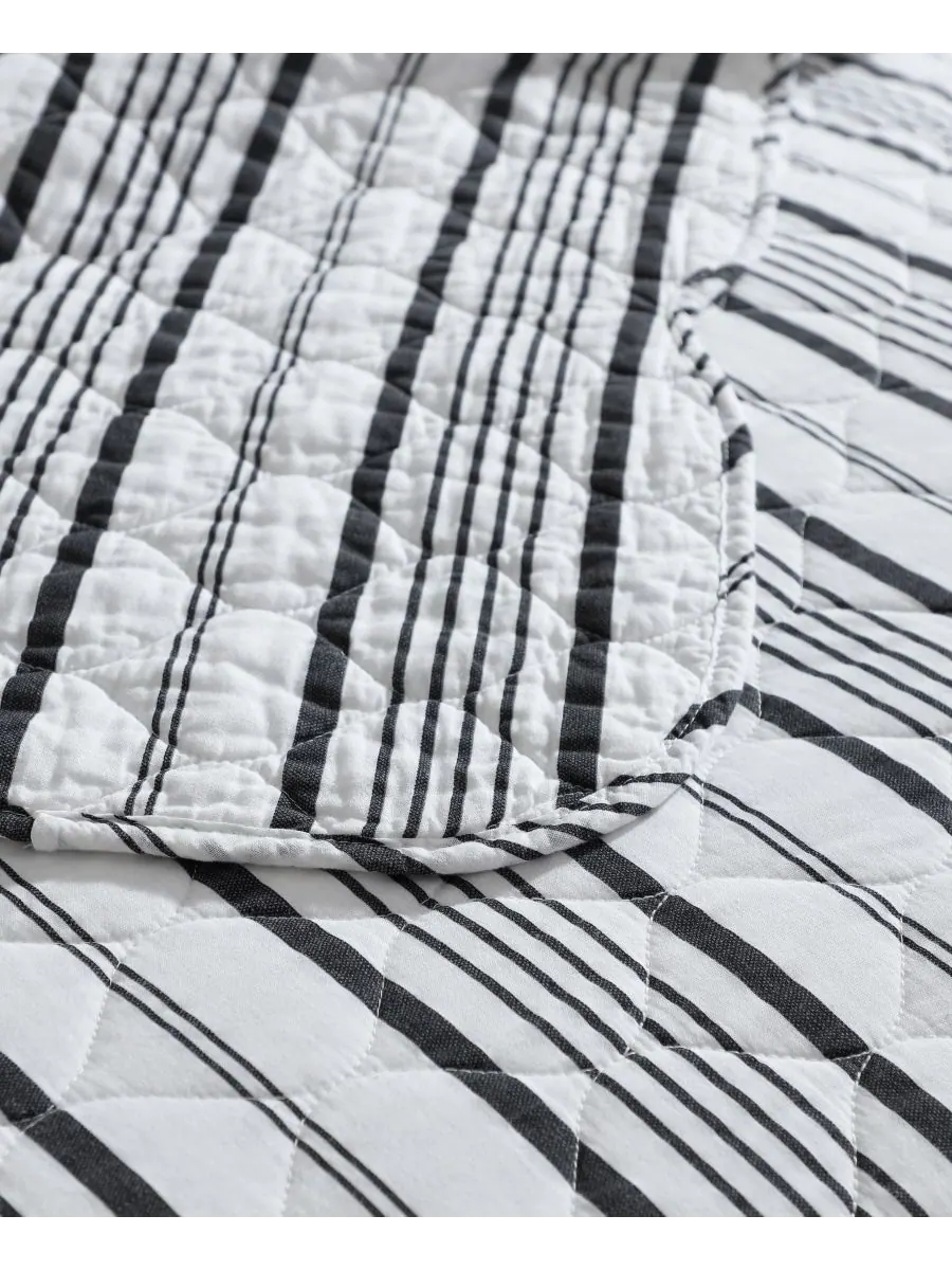 Комплект постельного белья Stripe Perfection из хлопка, 2 предмета, размер Twin Laura Ashley — изображение 5 из 8, белый